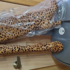 Animal print calf hair boot